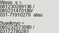 Nomor ponsel Tn. Wasis Susanto / Suwiknyo di Surabaya