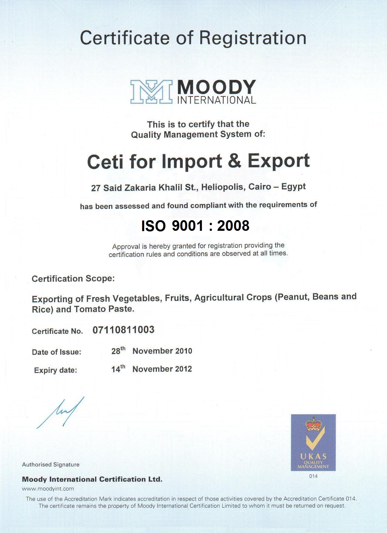 ISO 9001/ 2008
