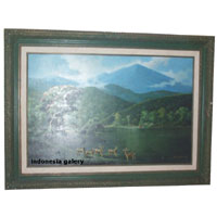 Frame Painting Hand Made &amp; Oil-Painting To The Canvas ( Lima Kijang Di Danau)