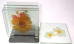 Bali Engraved Glass Coaster