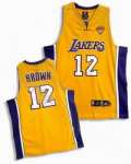 Los Angeles Lakers 12 Shannon Brown Stitched Yellow 2010 Finals Jersey