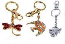 Butterfly& Fishes Designs Crystal Key Chains/ Keyrings