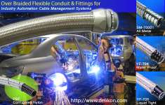 Over Braided Flexible Conduit and conduit Fittings For machine Automation Cable Management