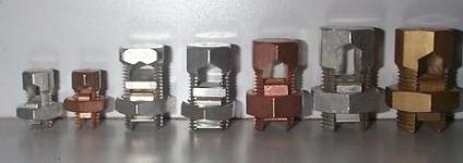 Split bolt Connector ( Line taps ) available in mm2,  sol/str,  ksu,  ks &amp; customised with or without spacer