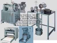 Pulp / Chip / Sheet former: Refining,  Beating,  Chest,  Disintegrator,  Pulper,  Defibrator,  Dehydrator,  Sheet former,  TAPPI Sheet former,  Sheet press,  Dryer,  Freeness,  Retention,  Pulp Classifier,  Pitch,  Chip,  Chip Classifier,  Auto clave,  Screening,  Bleaching