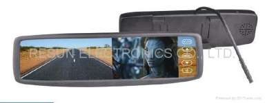 Clip on Anti-Glare Rearview Mirror with 4.3 " TFT LCD Color Monitor Bluetooth