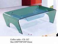 Glass coffee table/ modern glass table/ green CX-217