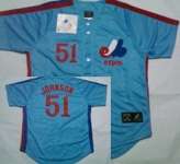 Montreal Expos # 51 Johnson Blue Throwback Jersey