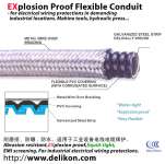 water proof over Braided Flexible metal Conduit protects steel mill cable from hot metal swarfs,  OVERBRAIDED FLEXIBLE CONDUIT