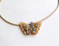 delicate natural seashell necklace with butterfly