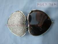 metal mirror heart shape mirror,  comestic mirror with crystal decoration