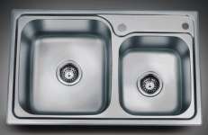 stainless steel double bowl topmount kitchen sink
