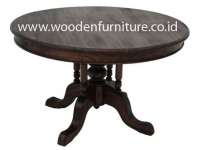 Antique Reproduction Dining Table American Style Dining Room Vintage Wooden Round Table European Home Furniture Meja Makan Bundar