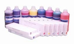 Solvent ink (ECO-MAX,  ECO-ULTRA,  EX3,  hard),  Epson 10600/10000/9600 ultrachrome,  pigment,  dye ink,  HP5500/5000 dye ink,  desktop bulk ink,  sublimation ink and transfer paper