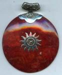 red coral pendant silver