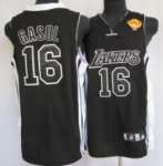 NBA Los Angeles Lakers 16# Pau Gasol 2010 The Finals Black Jerseys
