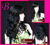 Wave Long Black Hand Made Hair Wig