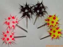 5mm silicone spiky ball earrings with two colours
