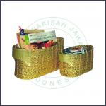 Recycled plastics garbage storage basket set of 2