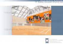 Desain interior sport hall pasar festival kuningan