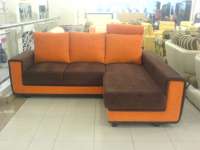 Sofa L Orange Coklat