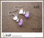 925 sterling silver jewelry dangle earring with purple zircon W-AS1142