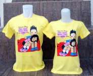 kaos couple " when you with me" kuning