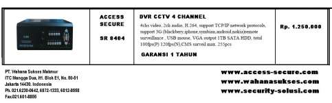DVR Standalone 4 Channel Access Secure SR 8404