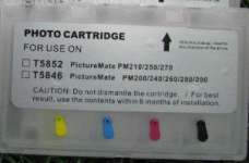 Refillable Ink Cartridge T5852 Epson PictureMate PM215/ PM270/ PM250/ PM210/ PM235/ PM310 T5846 Epson PictureMate PM200/ 240/ 260/ 280/ 290
