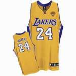 Los Angeles Lakers 24 Kobe Bryant Stitched Yellow 2010 Finals Jersey