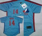 Montreal Expos # 14 Rose Blue Throwback Jersey