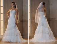Hotsale best quality lace embroided wedding dress
