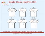 Standard Ukuran T-shirt/Poloshirt
