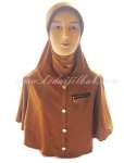 BERGO AKSEN KANCING DAN KANTONG COKLAT