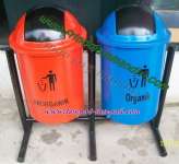 Tong sampah Fiber,  Tempat sampah Fiber 2 in 1 bulat BAGUS & MURAH