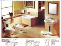 Washdown Two Piece Toilet Merk NICO DT 002,  Bidet Merk NICO DF 002,  Pedestal Basin Merk NICO Tipe DP 002
