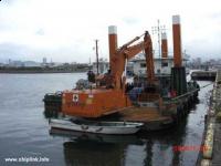 Barge with Excavator - ship for sale