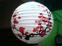 Lampion Bola 50cm motif bunga Sakura