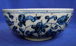 Ming Blue White Floral Bowl