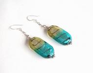 delicate 925 silver and coloured glaze earring