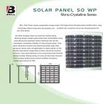 Panel Surya ( Solar Cell) 50Wp Sertifikat B2TE - BPPT