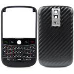 BlackBerry Bold 9000 Housing Cover Keypad - Frosted Frame With Black & Silver ( Oblique Stripes)