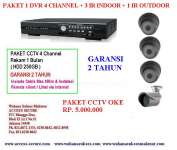 Paket CCTV OKE ; DVR 4 Ch h.264 + 4 Camera