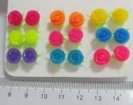 sell 5mm silicone spiky ball rose flower earrings