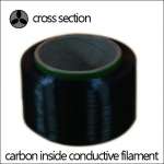 conductive yarn ,  Carbon inside conductive yarn,  anti static yarn ,  Conductive filament ,  20D/ 4F,  ESD