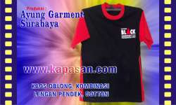 Kaos oblong cotton kombinasi sablon