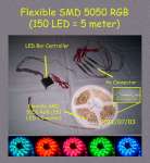 Flexible SMD 5050 RGB ( 150 LED = 5 mtr)