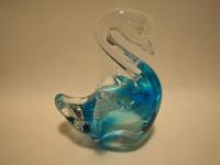 Murano Glass Art - type Clear Blue Swan