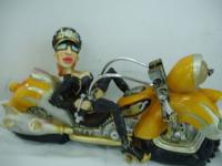 Gorgeous Resin Saucy Biker Babe Figurine Rebel Black-0925
