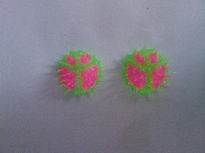 sell silicone spiky ball earrings with peace symbol style